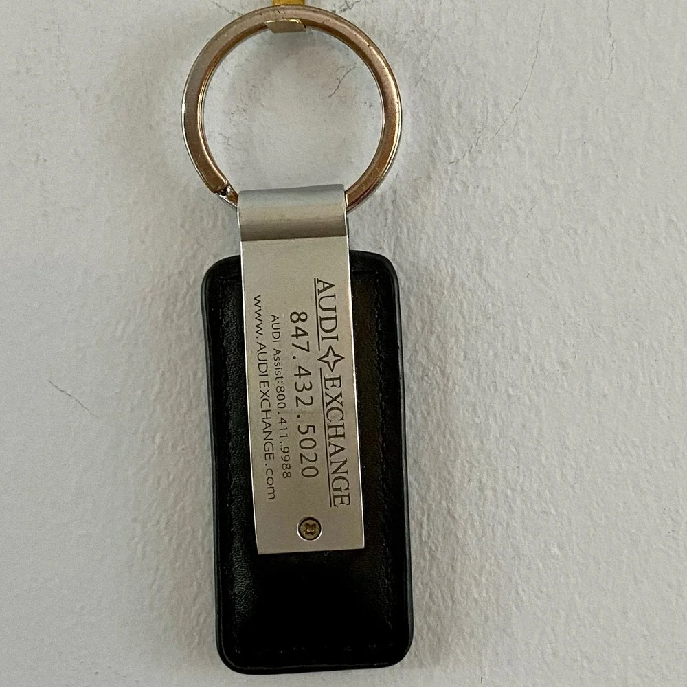 Audi Leather Keychain Metal Key Fob Rings Emblem Audi Exchange Dealership